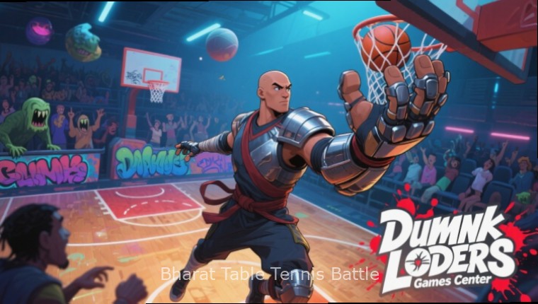 Bharat Table Tennis Battle Gameplay Bharat Table Tennis Battle gameplay showing two players competing in an Indian stadium with Bharat Table Tennis Battle watermark
