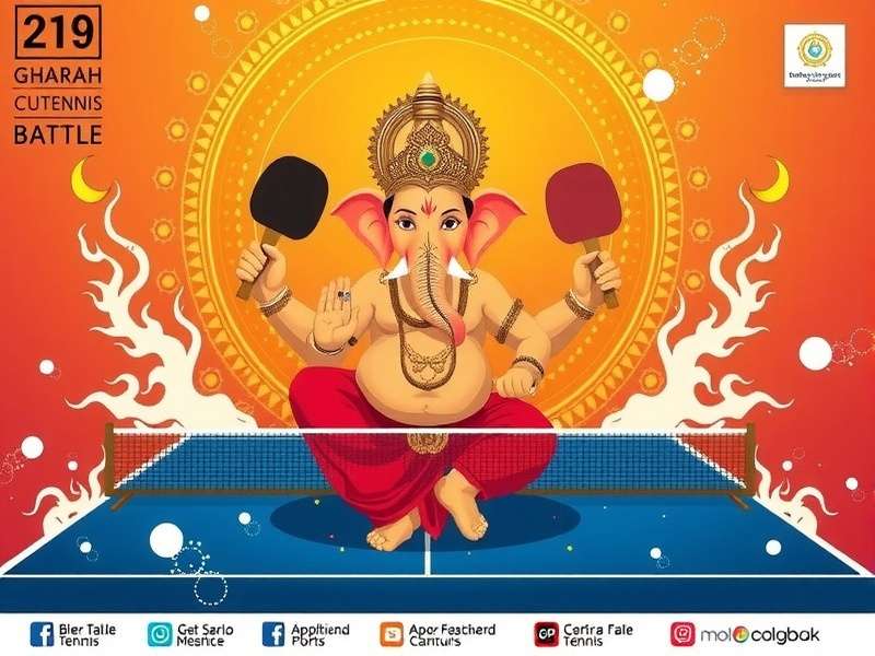 Bharat Table Tennis Battle Ganesh Chaturthi Event Bharat Table Tennis Battle Ganesh Chaturthi event poster with Bharat Table Tennis Battle watermark