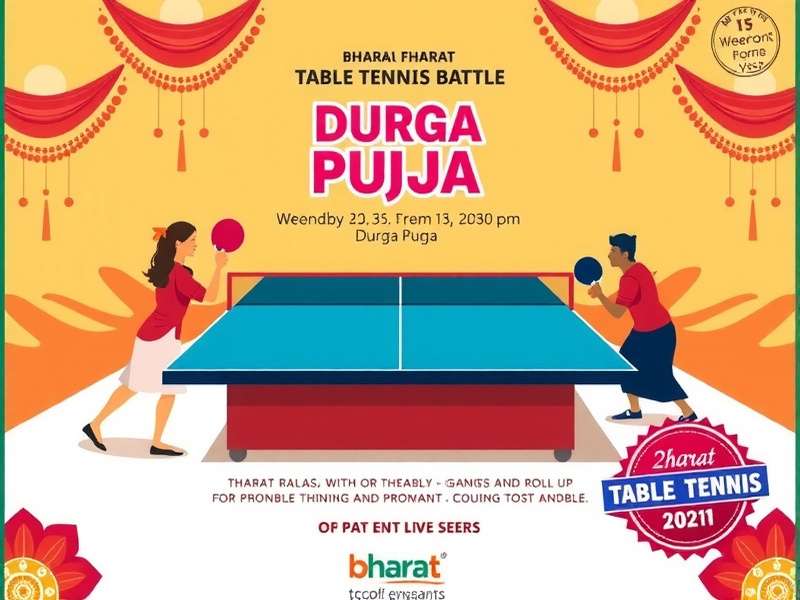 Bharat Table Tennis Battle Durga Puja Event Bharat Table Tennis Battle Durga Puja event poster with Bharat Table Tennis Battle watermark